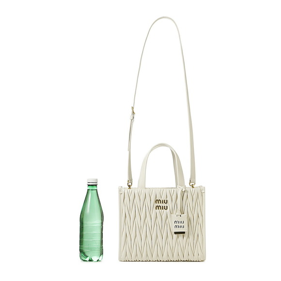 Miu Miu Matelassé Nappa Leather 2Way Tote Bag White - Picture 3 of 11
